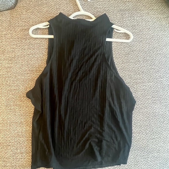 Anthropologie Black Ribbed Tank Top - Picture 2 of 3